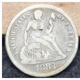 1883 Liberty Seated Dime