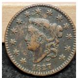 1827 Large Cent XF40 Strong Strike