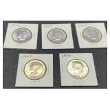 (5) 1964 K. Half Dollars