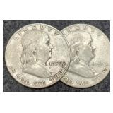 (2) F. Half Dollars 1950-D, 51-D