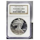 1988-S Slab Proof Silver Eagle NGC PF69
