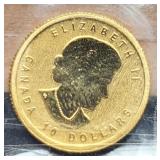 2012 1/4 Troy Oz. Gold Canada $10 BU