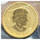 2012 1/4 Troy Oz. Gold Canada $10 BU