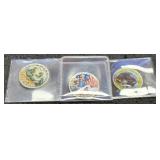 (3) K. Half Dollars Colorized w/ WW2 Events