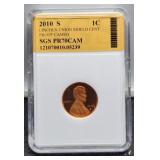 2010-S Slab Proof L. Cent SGS PR70 CAM