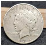 1934-S Peace Dollar VF20