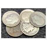 (5) Silver Dimes 2 Mercury, 3 Roosevelt
