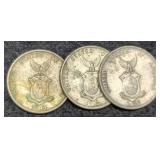 (3) Philippines 20 Centavos Silver 75%/4 G