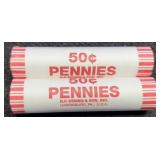 (2) Rolls 2010-D L. Cents BU 1st Year Shield Back