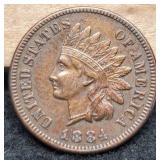 1884 Indian Head Cent AU
