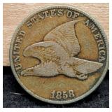 1858 LL Flying Eagle Cent F