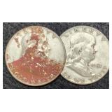 (2) 1951 F. Half Dollars