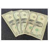 (5) 1963B $1 FR "Barr" Notes