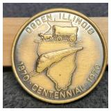 1970-1870 Ogden, IL Centennial Dollar Size