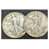 (2) W. Liberty Half Dollars: 1941-D, 45