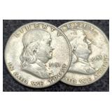 (2) 1951 F. Half Dollars P&D
