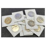 (10) 40% Silver K. Half Dollars