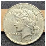 1924 Peace Dollar AU