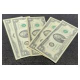 (5) $2 FR Notes 3 Unc. 3- 1976, 2- 1995