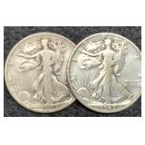 (2) W. Liberty Half Dollars 1942, 45-D