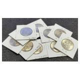 (10) 40% Silver K. Half Dollars