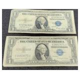 (2) 1935 $1 Silver Certificate Notes