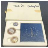 1976 3 Silver Coin Proof Bicentennial Set w/