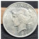 1922 Peace Dollar AU58