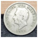 1925 El Salvador 5 Centavos