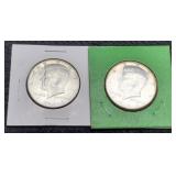 (2) 1964 K. Half Dollars Unc.