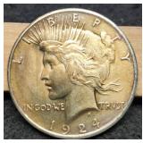 1924 Peace Dollar AU
