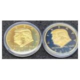 (2) D. Trump Dollar Size Tokens 2018, 2019