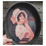 Vintage 15" Metal Coca-Cola Victorian Lady Tray