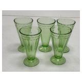 5 - Green Depression Glasses