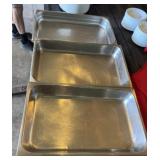 3 - Stainless Food Prep Pans