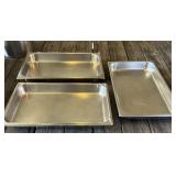3 - Stainless Food Prep Pans