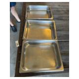 3 - Stainless Food Prep Pans