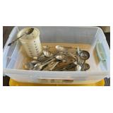 Tote with Lid, Stainless Spoons