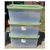 3 - Large Storage Totes with Lids