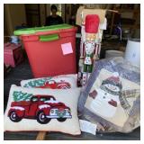 Christmas Decor in Tote with Lid