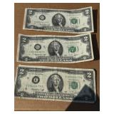 3 - Jefferson $2 Bills