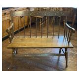 Tole Painted 41" Arm Bench