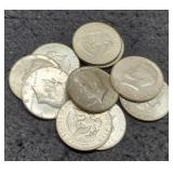 (10) 40% Silver K. Half Dollars