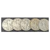 (5) 1945 W. Liberty Half Dollar
