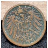 1915 German Empire 1 Pfenning
