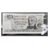 1983-85 Argentina 50 Cincuenta Banknote Unc.