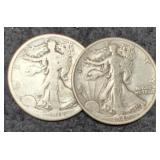 (2) W. Liberty Half Dollars 1918-S, 1942-D