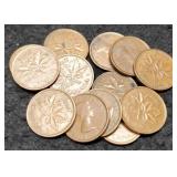 Lot w/ 13 Canada Cents 40