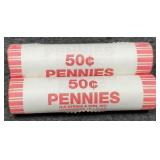 (2) Rolls 2009 L. Cents BU "Wood Chopper"