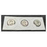 (3) W. Silver Quarters AU 1959-D, 2-62-D